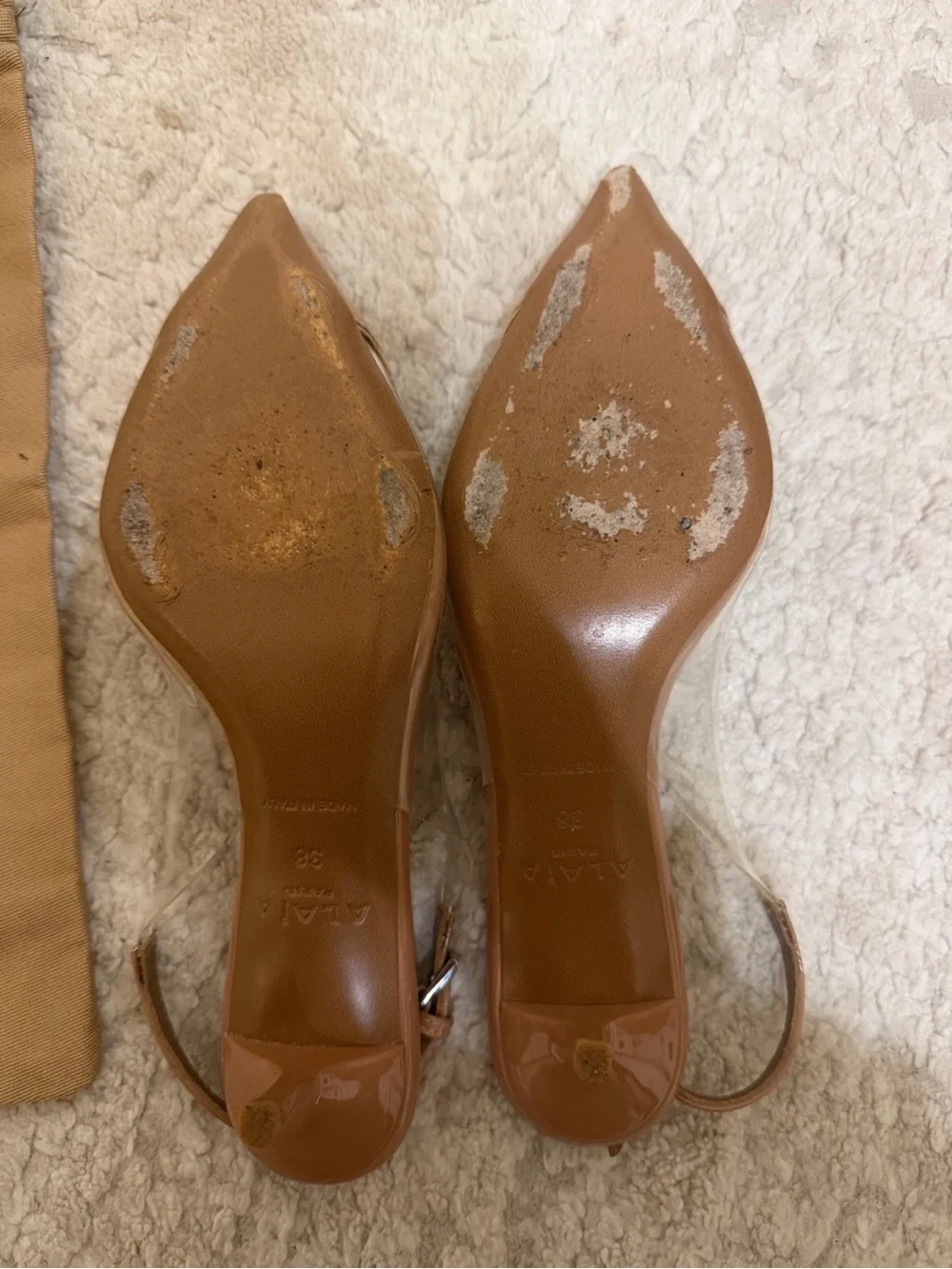 ALAIA Coeur Plexi Heart-toe Nude Pumps